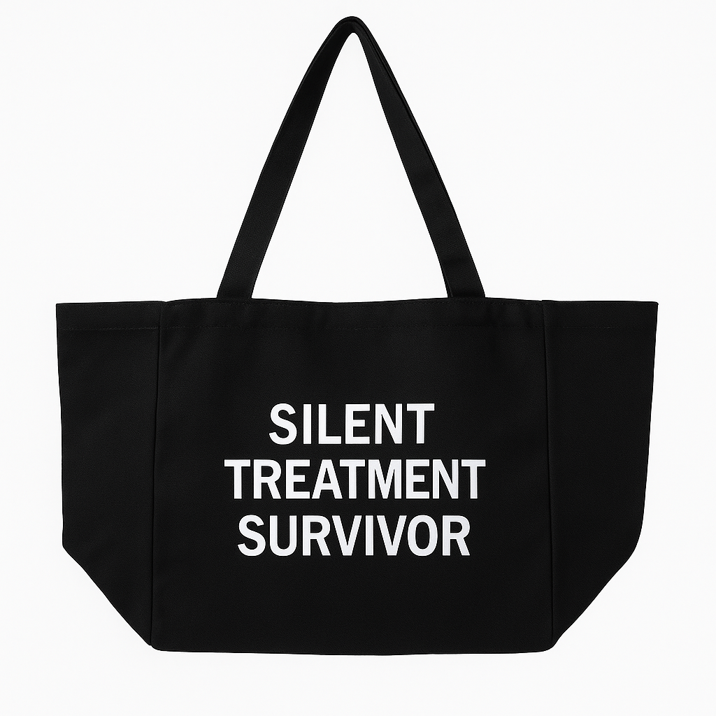 Silent Treatment Survivor – Statement Tote Bag Large 35 cm x 35 cm (13.7 in x 13.7 in)
