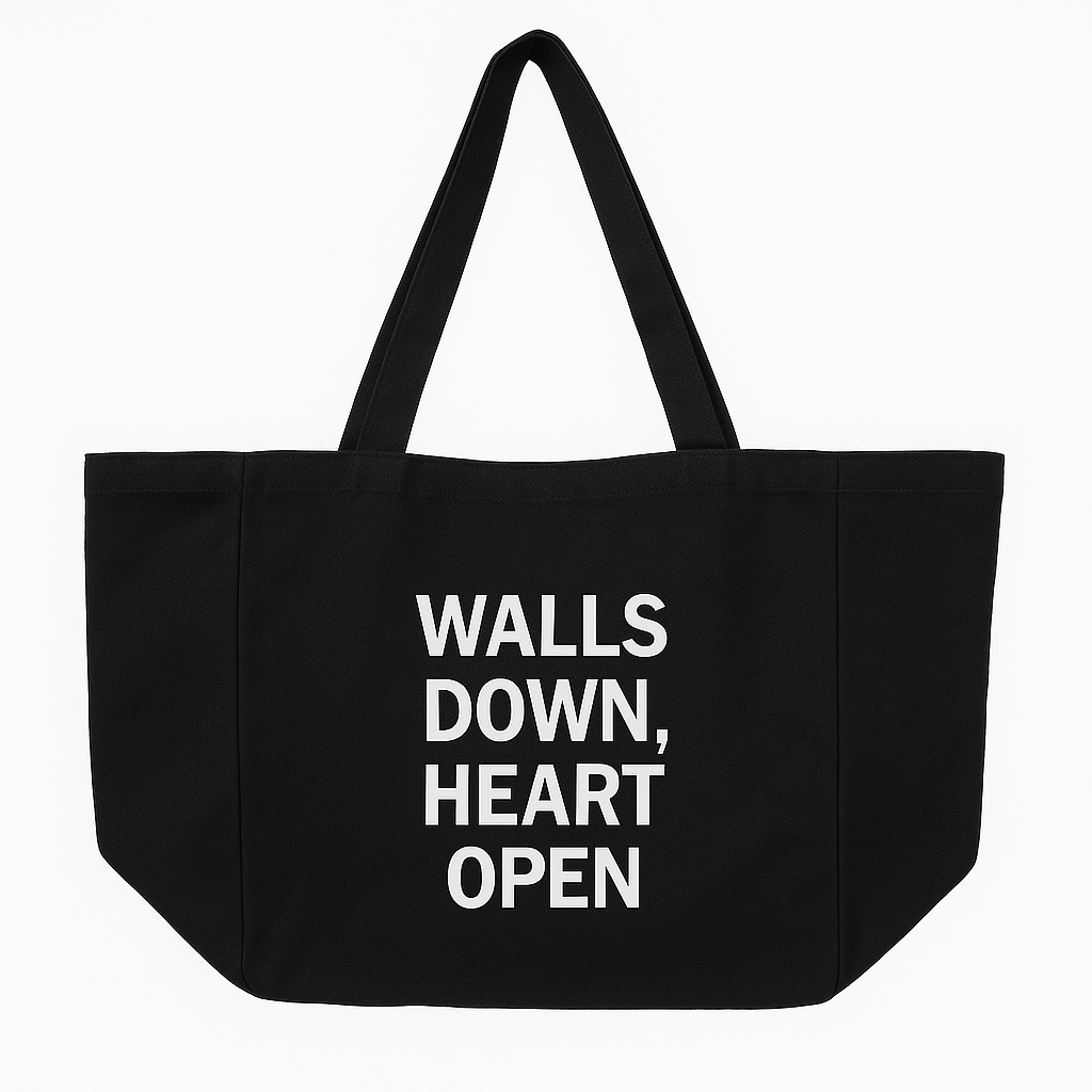 Walls Down, Heart Open - Tote Bag Large 35 cm x 35 cm (13.7 in x 13.7 in)