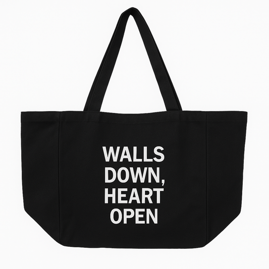 Walls Down, Heart Open - Tote Bag Large 35 cm x 35 cm (13.7 in x 13.7 in)